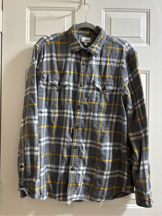 Sonoma Other - Sonoma Gray and Yellow Plaid Flannel Shirt